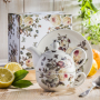 Dzbanek do herbaty i kawy porcelanowy z filiżanką i spodkiem DUO ROMANTIC ZAHRA BIAŁY 0,35 l