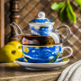 Dzbanek do herbaty i kawy szklany z filiżanką, spodkiem i zaparzaczem DUO ART GALLERY STARRY NIGHT BY V. VAN GOGH 0,33 l