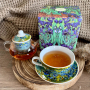 Dzbanek do herbaty i kawy szklany z filiżanką i spodkiem oraz zaparzaczem DUO ART GALLERY IRISES BY V. VAN GOGH 0,33 l