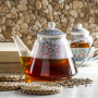 Dzbanek do herbaty szklany z zaparzaczem DUO MAROKO NEW GRANAT 1,2 l