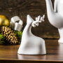 Figurka świąteczna ceramiczna RENIFER BIAŁA 12 cm