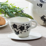 Filiżanka do kawy i herbaty ceramiczna ze spodkiem TWO PEOPLE OWALNA BIRD BIAŁA 200 ml