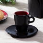 Filiżanka do espresso ceramiczna ze spodkiem TWO PEOPLE WALEC CZARNA 50 ml