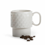 SAGAFORM Coffee Romb biała 250 ml - filiżanka do kawy i herbaty ceramiczna