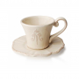 Filiżanka do kawy i herbaty ceramiczna ze spodkiem BONA BEŻOWA 220 ml
