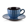 Filiżanka do kawy i herbaty ceramiczna ze spodkiem AFFEK DESIGN EVIE BLUE 220 ml