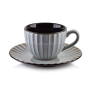 Filiżanka do kawy i herbaty ceramiczna ze spodkiem AFFEK DESIGN EVIE GREY 220 ml