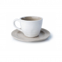 Filiżanka do kawy i herbaty ceramiczna ze spodkiem CELINE BROWN BEŻOWA 230 ml 