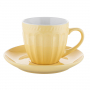 Filiżanka do kawy i herbaty ceramiczna ze spodkiem FLORINA ROMA ŻÓŁTA 250 ml