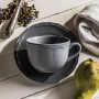 Filiżanka do kawy i herbaty ceramiczna ze spodkiem JULIETTE SZARA 260 ml