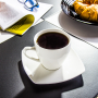 Filiżanka do kawy i herbaty ceramiczna ze spodkiem SIBERIA BIAŁA 200 ml