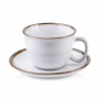 Filiżanka do kawy i herbaty porcelanowa ze spodkiem AFFEK DESIGN CAL BIAŁA 280 ml