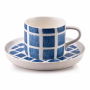 Filiżanka do kawy i herbaty porcelanowa ze spodkiem AFFEK DESIGN NAVY NIEBIESKA 225 ml