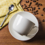 Filiżanka do kawy i herbaty porcelanowa ze spodkiem CERAMIKA TUŁOWICE JUMBO BIAŁA 450 ml