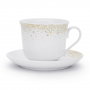 Filiżanka do kawy i herbaty porcelanowa ze spodkiem CERAMIKA TUŁOWICE SIGN GOLD BIAŁA 430 ml 
