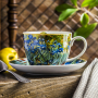 Filiżanka do kawy i herbaty porcelanowa ze spodkiem DUO ART GALLERY IRISES BY V. VAN GOGH 470 ml