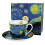 Filiżanka do kawy i herbaty porcelanowa ze spodkiem DUO ART GALLERY STARRY NIGHT BY V. VAN GOGH 400 ml