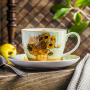 Filiżanka do kawy i herbaty porcelanowa ze spodkiem DUO ART GALLERY SUNFLOWERS BY V. VAN GOGH 470 ml