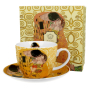 Filiżanka do kawy i herbaty porcelanowa ze spodkiem DUO ART GALLERY THE KISS BY GUSTAV KLIMT 470 ml