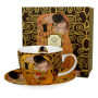 Filiżanka do kawy i herbaty porcelanowa ze spodkiem DUO ART GALLERY THE KISS BY GUSTAV KLIMT 470 ml