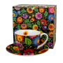 Filiżanka do kawy i herbaty porcelanowa ze spodkiem DUO ETNO ETNIC 280 ml