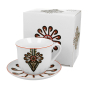 Filiżanka do kawy i herbaty porcelanowa ze spodkiem DUO ETNO PARZENICA 470 ml