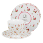 Filiżanka do kawy i herbaty porcelanowa ze spodkiem DUO FIVE O'CLOCK ELENI 220 ml