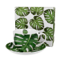 Filiżanka do kawy i herbaty porcelanowa ze spodkiem DUO TROPICAL MONSTERA 470 ml