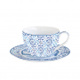 Filiżanka do kawy i herbaty porcelanowa ze spodkiem EASY LIFE INDIGO 280 ml