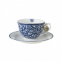 Filiżanka do kawy i herbaty porcelanowa ze spodkiem LAURA ASHLEY SWEET ALLYSUM NIEBIESKA 250 ml