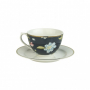 Filiżanka porcelanowa ze spodkiem LAURA ASHLEY HERITAGE MIDNIGHT GRANATOWA 250 ml