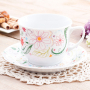 Filiżanka do kawy i herbaty porcelanowa ze spodkiem LUBIANA WIEDEŃ WOODSTOCK BIAŁA 300 ml