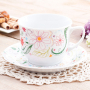 Filiżanka do kawy i herbaty porcelanowa ze spodkiem LUBIANA WIEDEŃ WOODSTOCK BIAŁA 300 ml