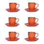 Filiżanki do espresso kamionkowe ze spodkami ROSE TULIPANI CONCERTO ARANCIONE 90 ml 6 szt.