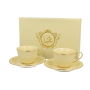 Filiżanki do espresso porcelanowe ze spodkami DUO ECRU VESPER 120 ml 2 szt.
