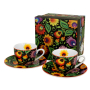 Filiżanki do espresso porcelanowe ze spodkami DUO ETNO ETNIC 110 ml 2 szt.