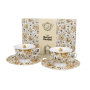 Filiżanki do espresso porcelanowe ze spodkami DUO FLORAL EXCLUSIVE ENGLISH ROSES 100 ml 2 szt.