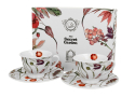 Filiżanki do espresso porcelanowe ze spodkami DUO THE SECRET GARDEN FLOWER MEADOW 100 ml 2 szt.