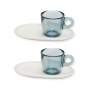 Filiżanki do espresso ze spodkami OMADA PANGEA SKY DUST MORSKIE 70 ml 2 szt.