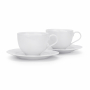 Filiżanki do kawy i herbaty porcelanowe ze spodkami DUO LUXURY BIAŁE 170 ml 2 szt.