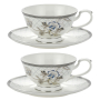 Filiżanki do kawy i herbaty porcelanowe ze spodkami 225 ml 2 szt.