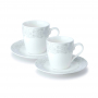 Filiżanki do kawy i herbaty porcelanowe ze spodkami FELICIA BIAŁE 250 ml 2 szt.