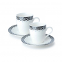 Filiżanki do kawy i herbaty porcelanowe ze spodkami JESSICA BIAŁE 250 ml 2 szt.