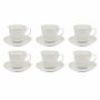 Filiżanki do kawy i herbaty porcelanowe ze spodkami BELLA FEGURO PUNTO D'ORO BIAŁO-ZŁOTE 250 ml 6 szt.