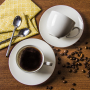 Filiżanki do kawy i herbaty porcelanowe ze spodkami CERAMIKA TUŁOWICE ECRU BIAŁE 220 ml 2 szt.
