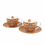 Filiżanki do kawy i herbaty porcelanowe ze spodkami DUO ART GALLERY STRAWBERRY THIEF RED BY WILLIAM MORRIS 280 ml 2 szt.