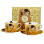 Filiżanki do kawy i herbaty porcelanowe ze spodkami DUO ART GALLERY THE KISS BY GUSTAV KLIMT 250 ml 2 szt.