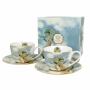 Filiżanki do kawy i herbaty porcelanowe ze spodkami DUO ART GALLERY WOMAN WITH A PARASOL C. MONET BŁĘKITNE 280 ml 2 szt.