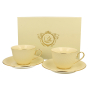 Filiżanki do kawy i herbaty porcelanowe ze spodkami DUO ECRU VESPER 290 ml 2 szt.