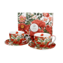 Filiżanki do kawy i herbaty porcelanowe ze spodkami DUO FIVE O'CLOCK FELICITY 250 ml 2 szt.